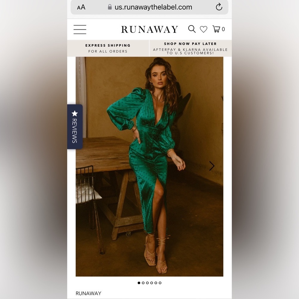 Runaway the Label Rapture emerald green midi polka dot party dress